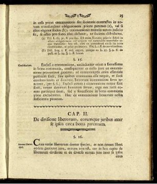 Cap. II. De divisione liberorum, corumque juribus inter se ipsos circa bona parentum