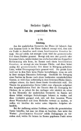 Sechstes Capitel. Von den geometrischen Oertern.