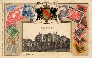 Postkartenalbum mit Motiven von Karlsruhe. "Karlsruhe. Palais Prinz Max"