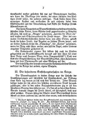 III. Die besonderen Entstehungsursachen im Kriege.