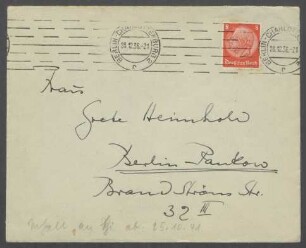 Brief von Georg Kolbe an Grete Heimholt