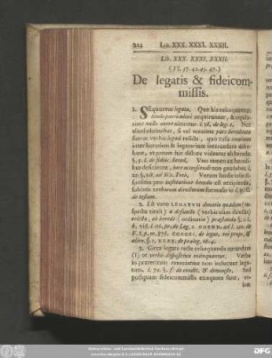 Lib. XXX. XXXI. XXXXII. (VI. 37. 42. 43. 47.) De legatis & fideicommissis.
