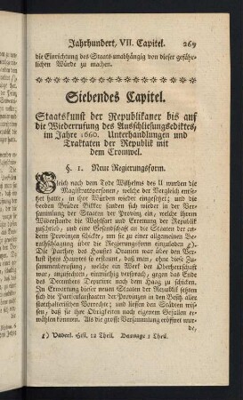 269-288, Siebendes Capitel. Staatskunst der Republikaner bis auf die Wiederrufung des Ausschliesungediktes, im Jahre 1660...