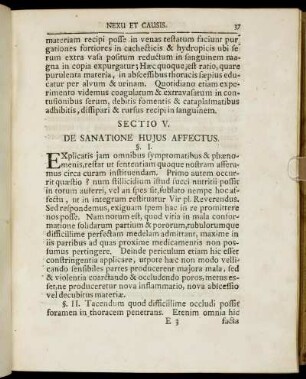 Sectio V. De Sanatione Hujus Affectus.