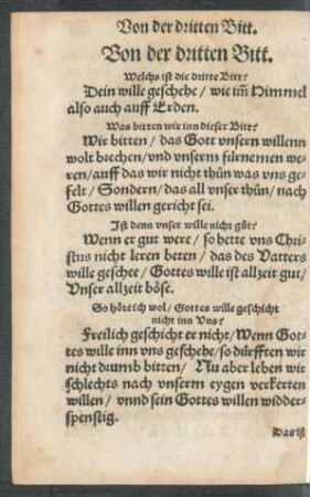 Von der dritten Bitt.