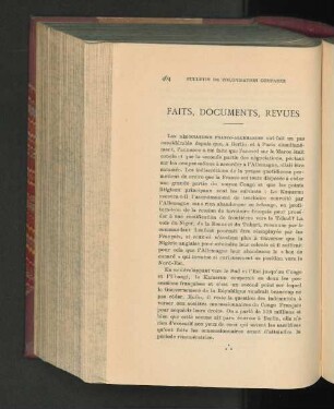 Faits, Documents, Revues.