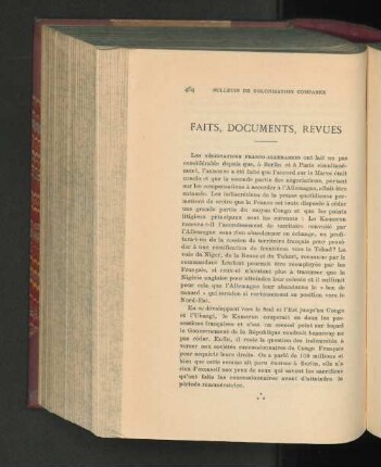 Faits, Documents, Revues.