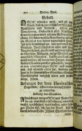 Uebungen der drey Theologischen Tugenden, öffters von einem Christen zu erwecken