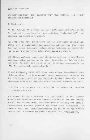 Vereinheitlichung der grammatischen Terminologie als schulpraktisches Bedürfnis