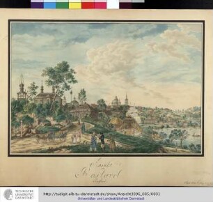 Ansicht von Roslavel in Rußland. Re. unten: August S[igismund Freiherr Pergler] von Perglas Capt. Nach der Natur gezeichnet. o.O.u.J. [ca. 1820]