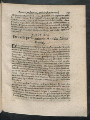 Caput XVI. De causa persecutionis Antichristianae ...