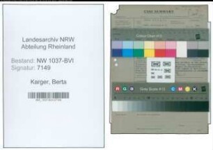 Entnazifizierung Berta Karger , geb. 06.05.1896 ()