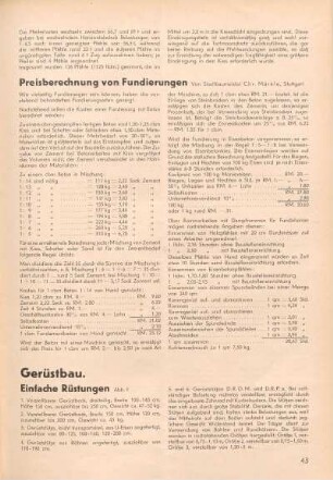 Gerüstbau Einfache Rüstungen