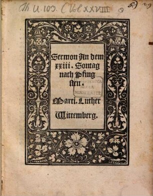 Sermon An dem xxiii. Sontag nach Pfingsten