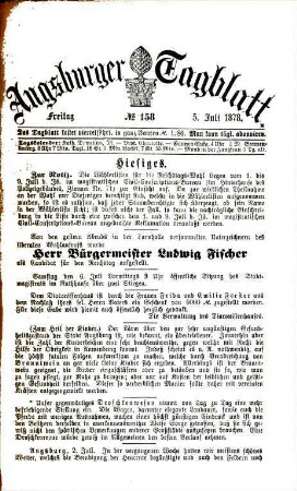 Augsburger Tagblatt. 1878,7/9 = Jg. 49