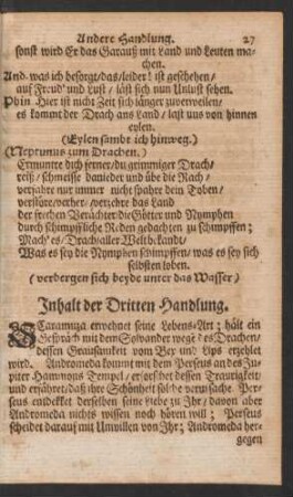 Inhalt der Dritten Handlung.