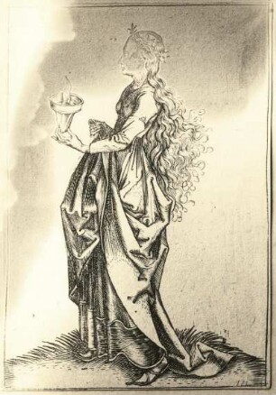 Kluge Jungfrau : Kluge Jungfrau. Kupferstich (Kopie nach M. Schongauer)