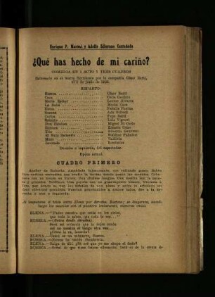 ¿Qué has hecho con mi cariño? : comedia en 1 acto y tres cuadros