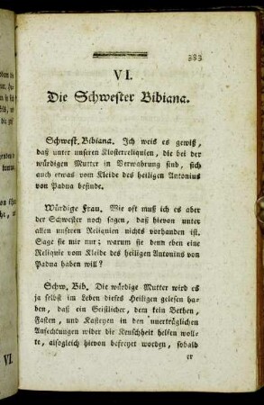 VI. Die Schwester Bibiana.