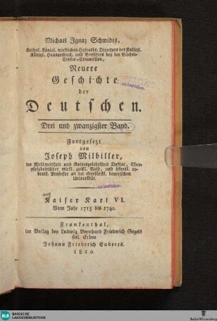 23: Kaiser Karl VI., vom Jahr 1715 bis 1740