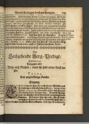 Die Sechzehende Berg-Predigt.