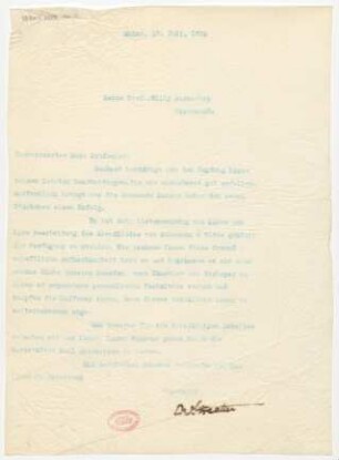 Brief an Willy Burmester : 18.07.1910