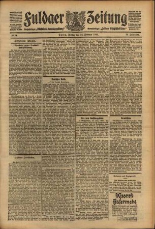 Zweite Ausgabe vom Freitag, den 12. Februar 1909.