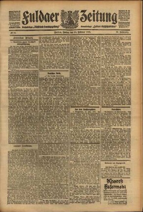 Zweite Ausgabe vom Freitag, den 12. Februar 1909.