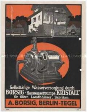 Hauswasserpumpe "Kristall" für Güter, Landhäuser und Fabriken