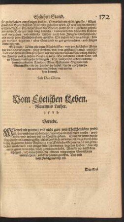 Vom Ehelichen Leben ... 1522.