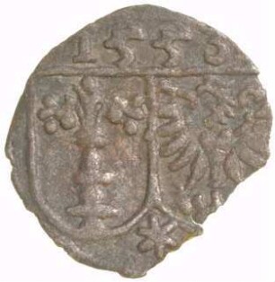 Münze, Pfennig, 1553