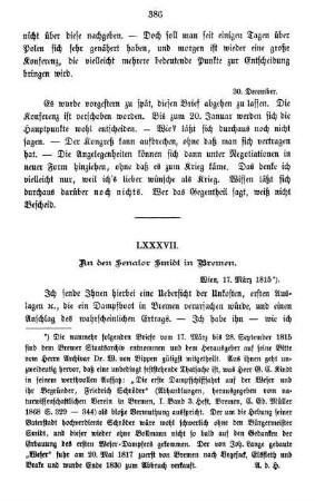 LXXXVII. An den Senator Smidt in Bremen.