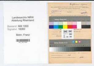 Entnazifizierung Franz Mohr, geb. 14.02.1904 ()