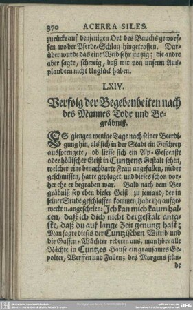 LXIV. Verfolg der Begebenheiten nach des Mannes Tode und Begräbniß