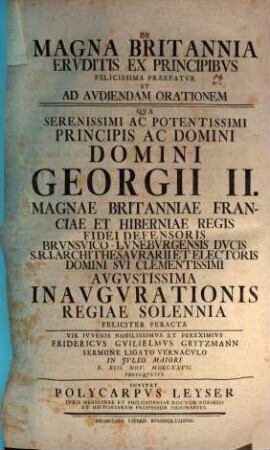 De Magna Britannia, eruditis ex principibus felicissima