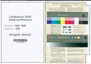 Entnazifizierung Gerhard Bongardt , geb. 12.04.1901 (Landwirt)