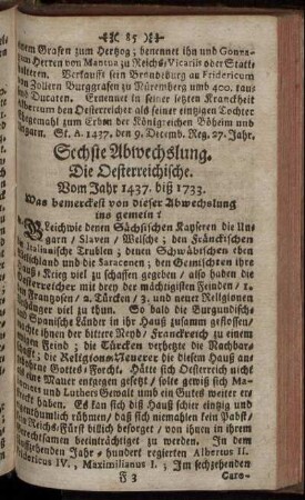 Sechste Abwechslung. Die Oesterreichische.