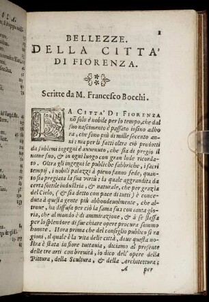 Bellezze Della Cittá Di Fiorenza