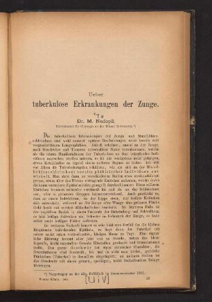 Ueber tuberkulöse Erkrankungen der Zunge