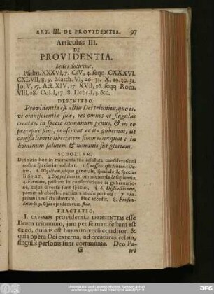 Articulus III. De Providentia.