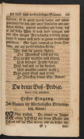 Die dritte Buß-Predigt, Anno 1713. gehalten.