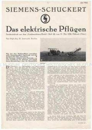 Das elektrische Pflügen