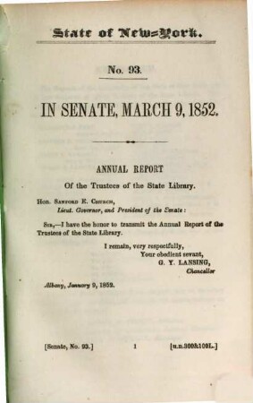 Annual report, 34. 1852, März