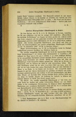 Zweiter Evangelischer Schulkongreß in Kassel