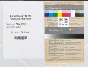 Entnazifizierung Gottfried Schmitz, geb. 13.10.1887 (Telegrafenaufseher)