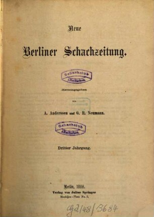 Neue Berliner Schachzeitung. 3, 3. 1866