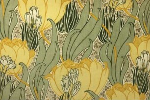 Dekorationsstoff mit Tulpen und Narzissen