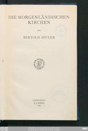 Die morgenländischen Kirchen