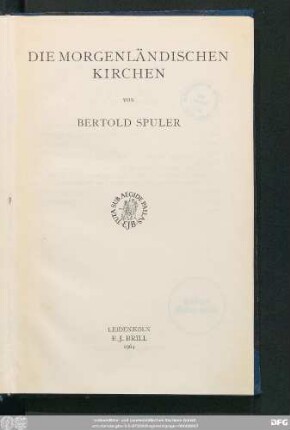 Die morgenländischen Kirchen