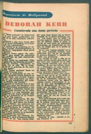 Deborah Kerr - considerada una dama perfecta : Repostería de Hollywood